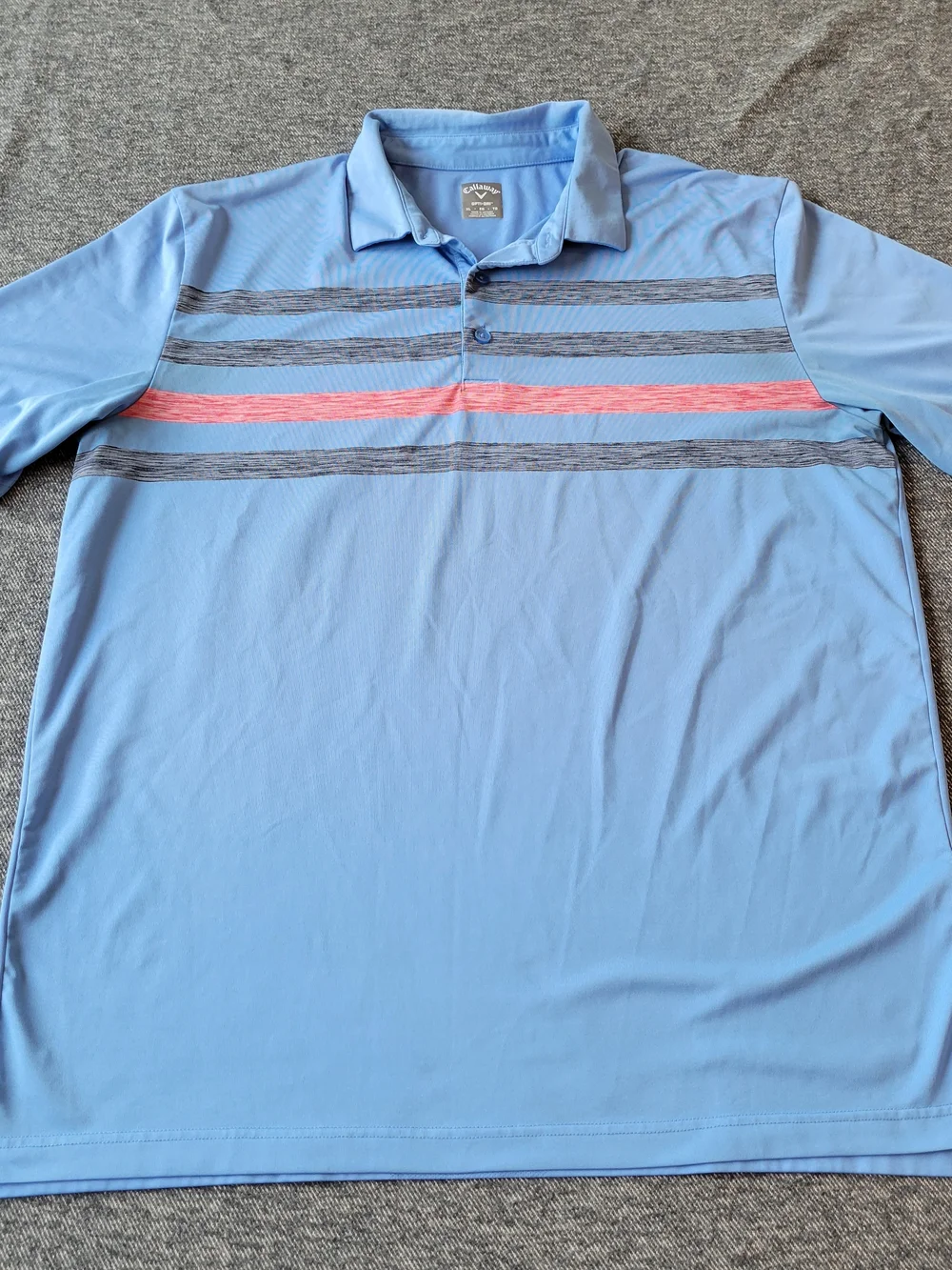 Callaway Opti Dri Polo Shirt Men's XL Blue Striped‎ Stretch Performance Golf